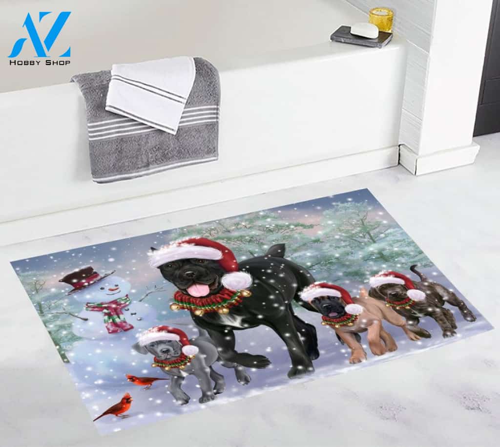 Cane Corso Christmas Dog Running Doormat