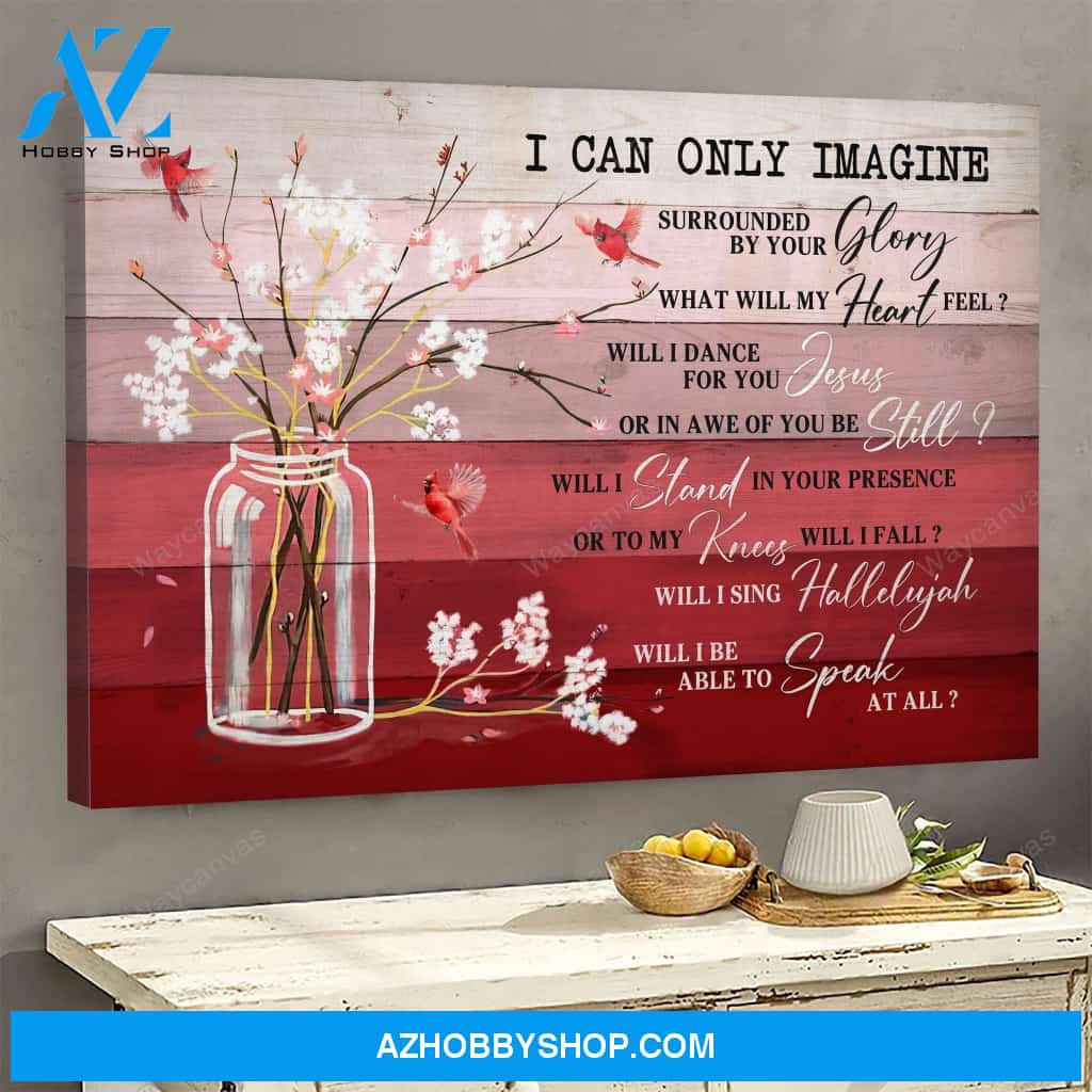 Cardinal and flower - I can only imagine Jesus Landscape Canvas Prints - Wall Art