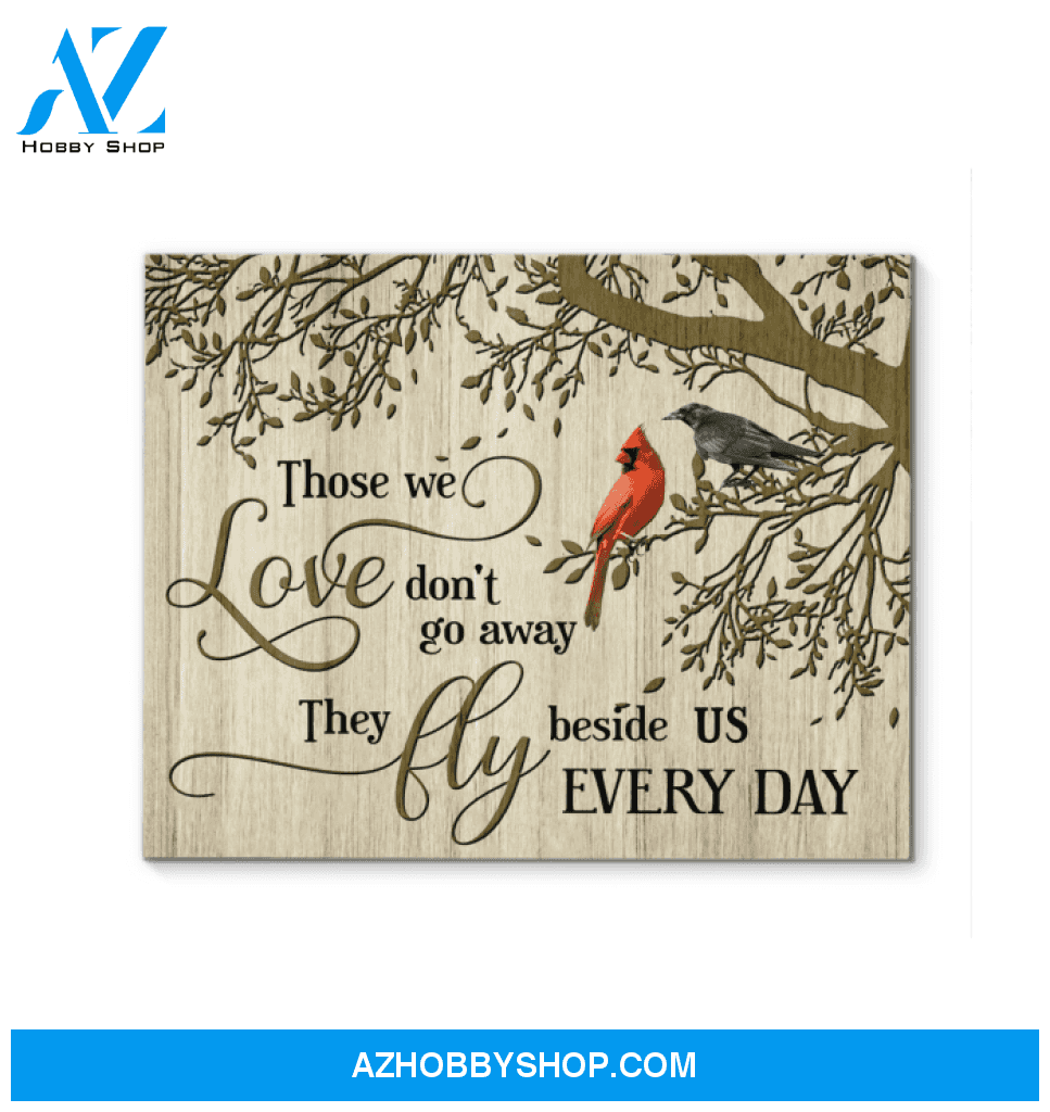 Cardinal Black Crow Those We Love Canvas Wall Art