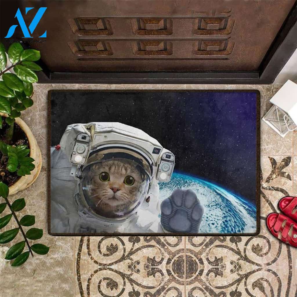 Cat Astronaut Doormat