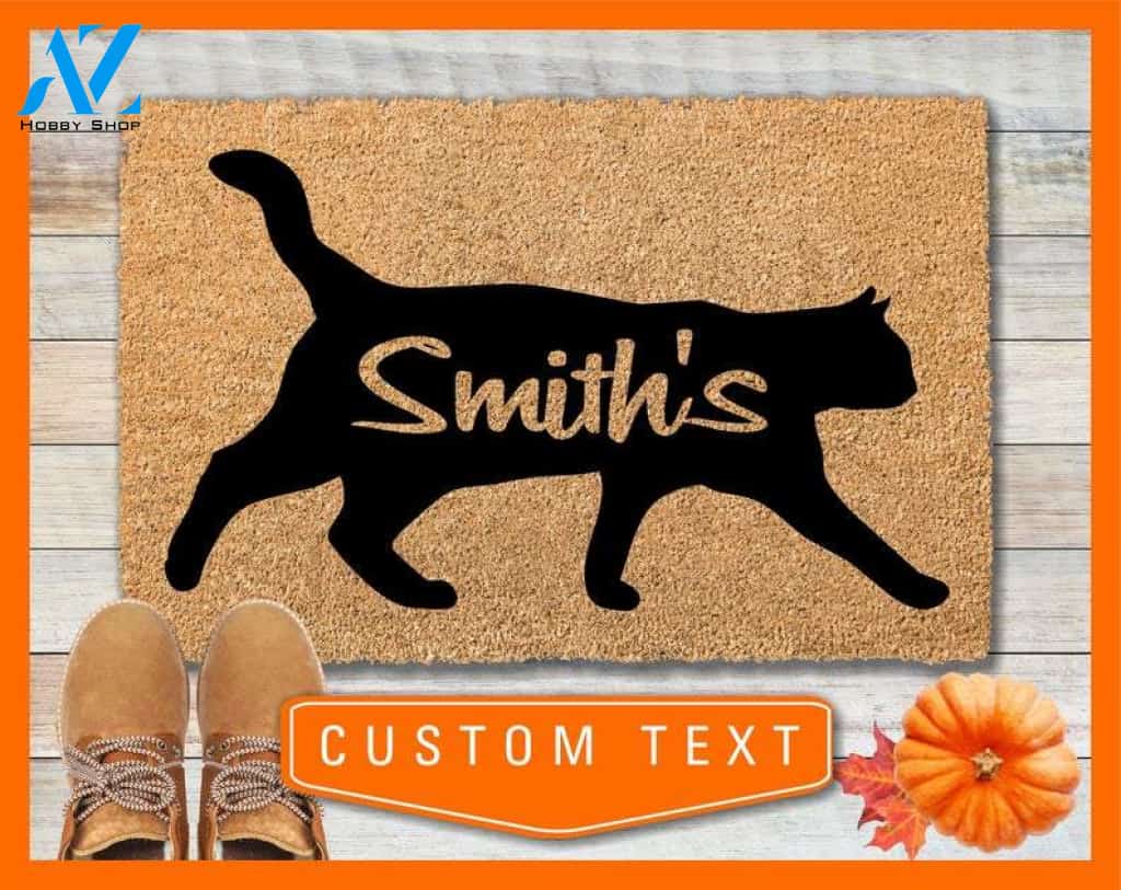 Cat Custom Welcome Doormat, Home Decor, Door Mat, Welcome Mat, Cat Door Mat, Housewarming Gift, Cat Door Mat