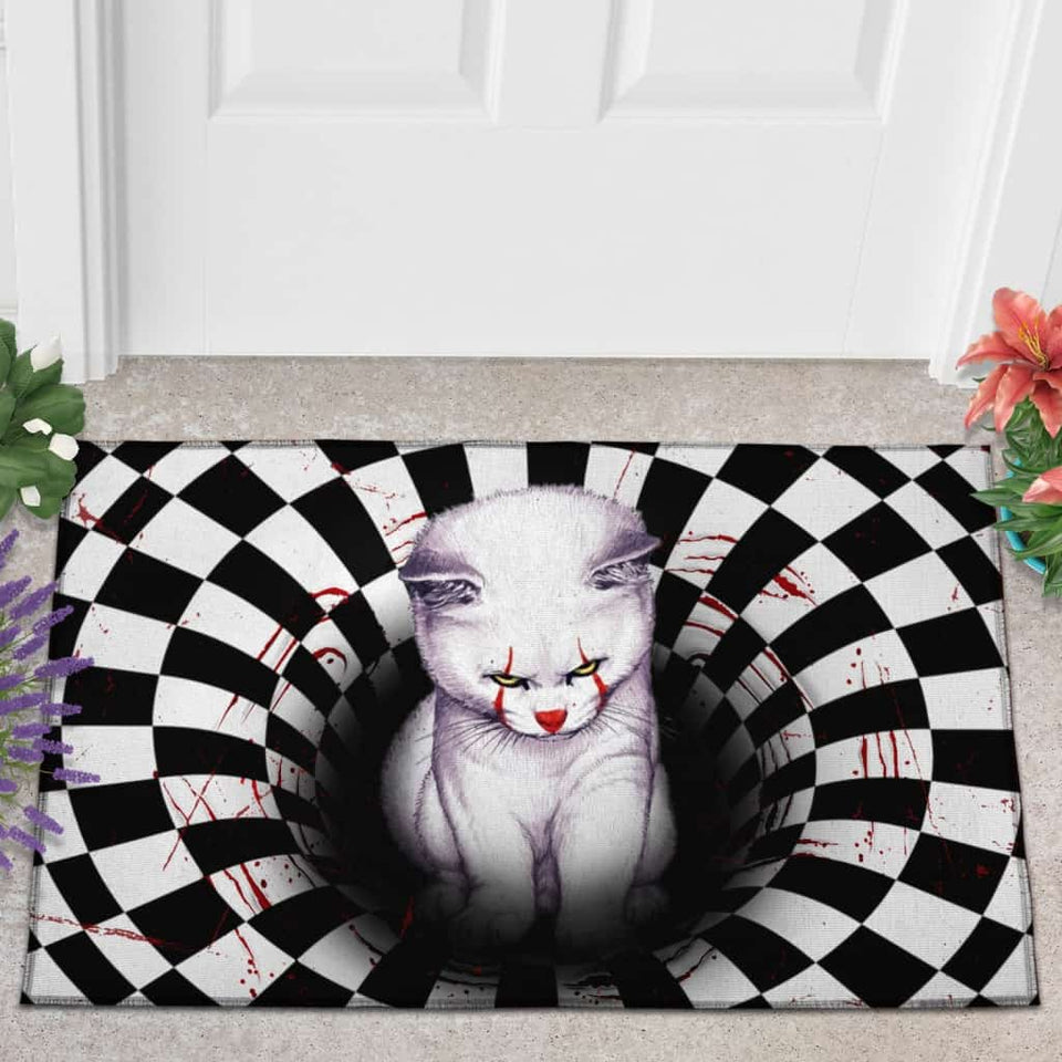 CAT ILLUSION HALLOWEEN DOORMAT