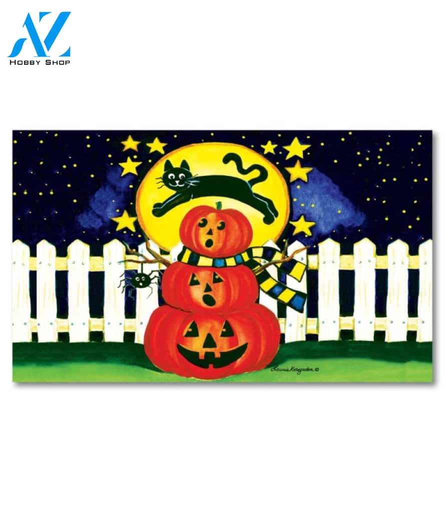 Cat Jumping Pumpkins Doormat - 18" x 30"