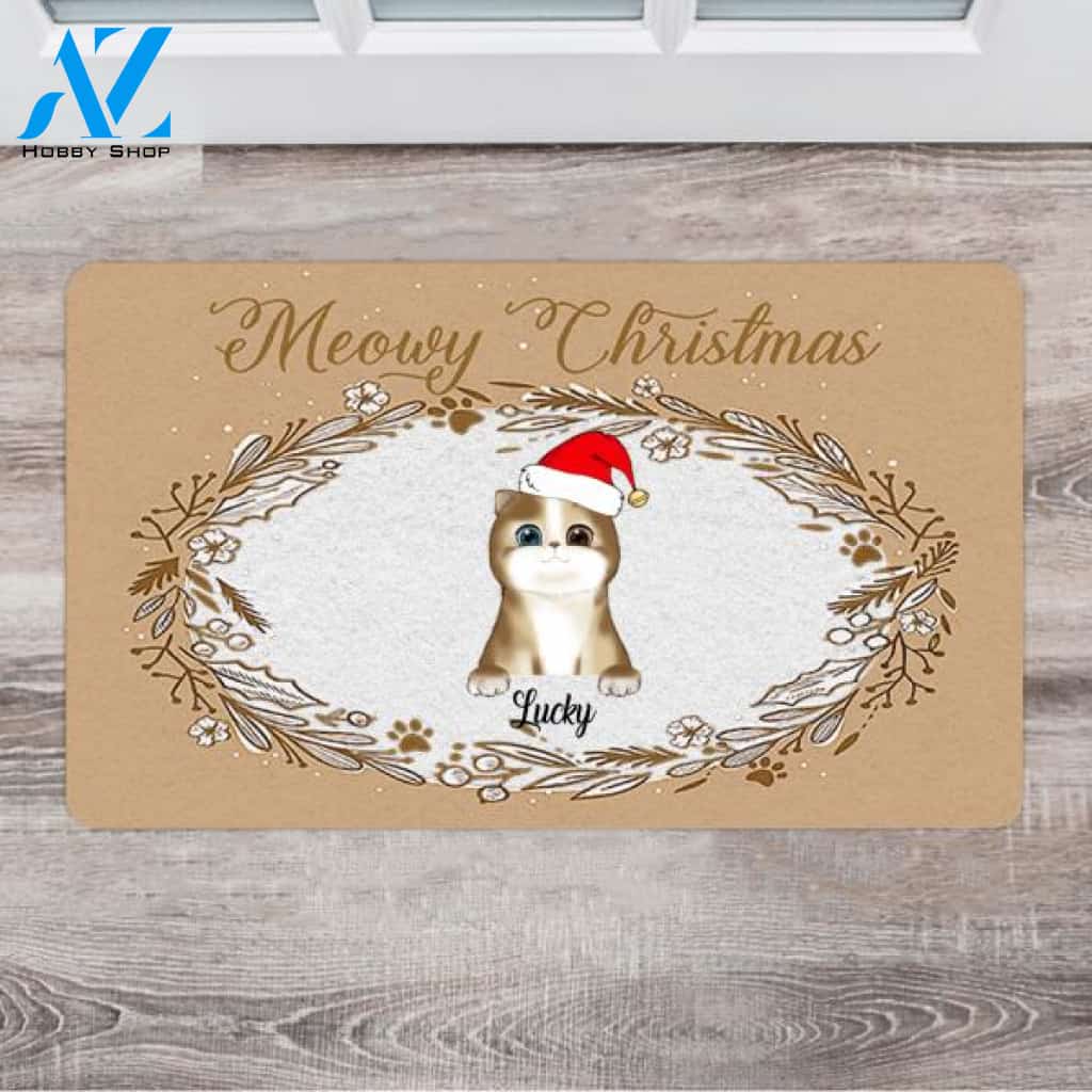 Personalized Cat Lover Doormat - Christmas Gifts For Cat Lovers - Up To 6 Cats
