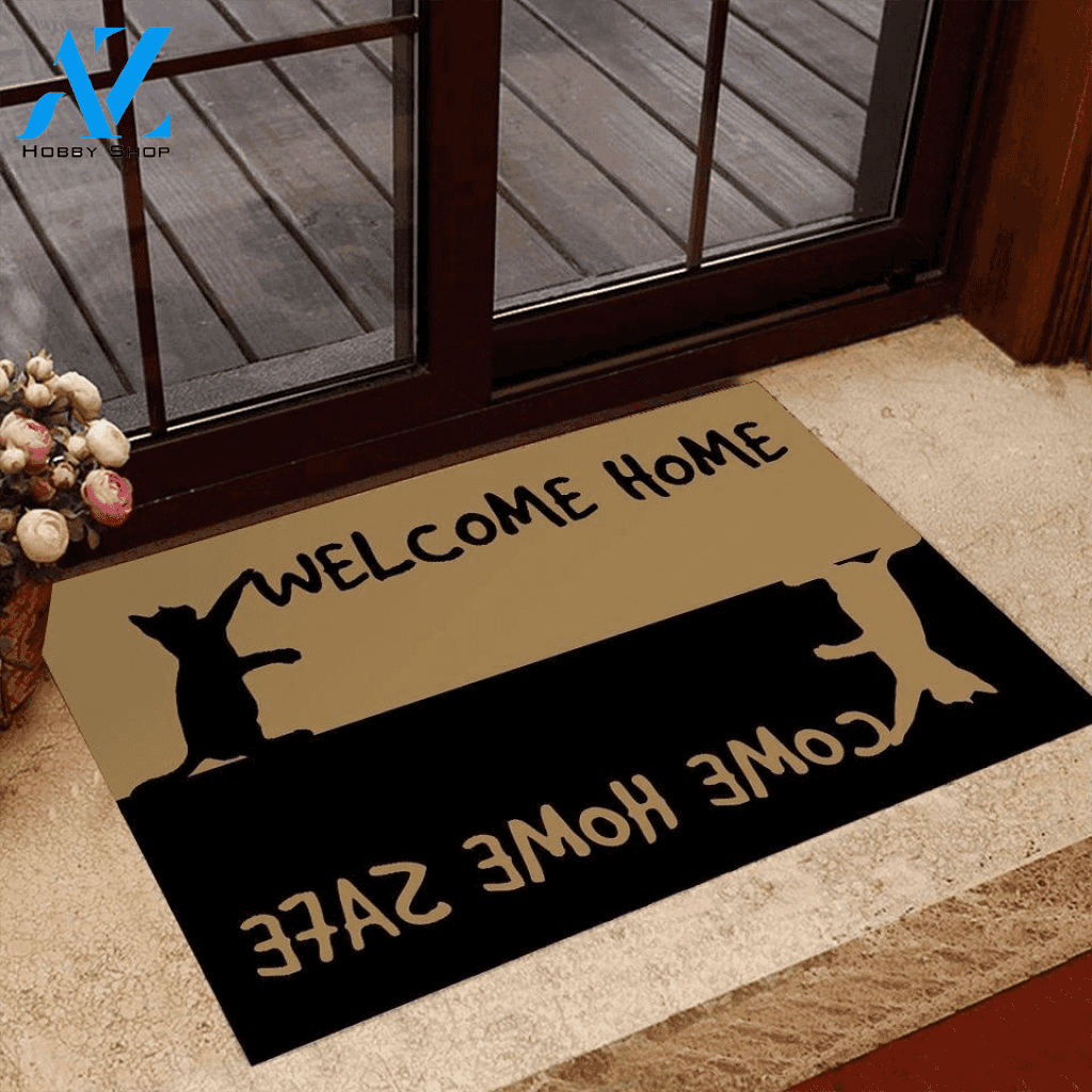 Cat Lover Welcome Home Easy Clean Welcome DoorMat | Felt And Rubber | 40x60 cm | 45x75 cm | 60x90 cm | Colorful | DO1595