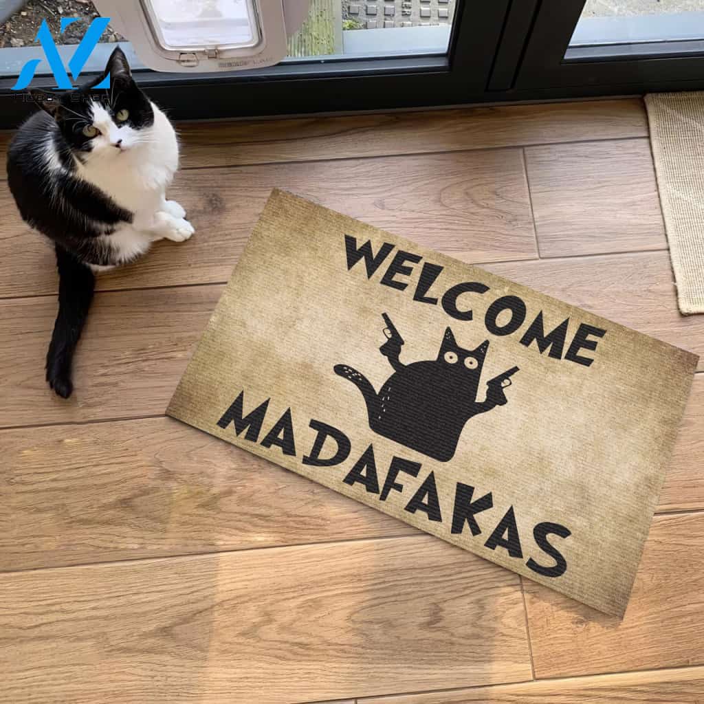 Cat Welcome Madafakas Doormat
