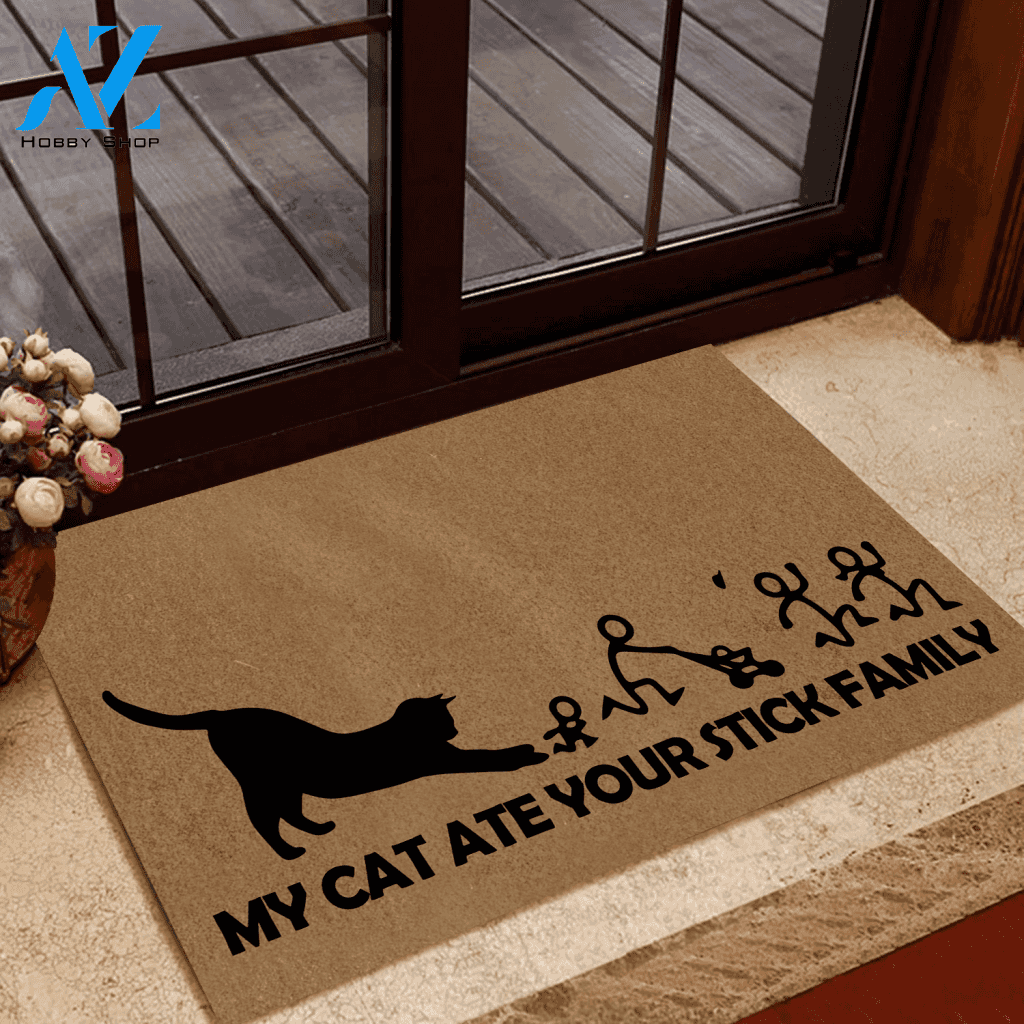Cats Doormat My Cat Ate Your Stick Family