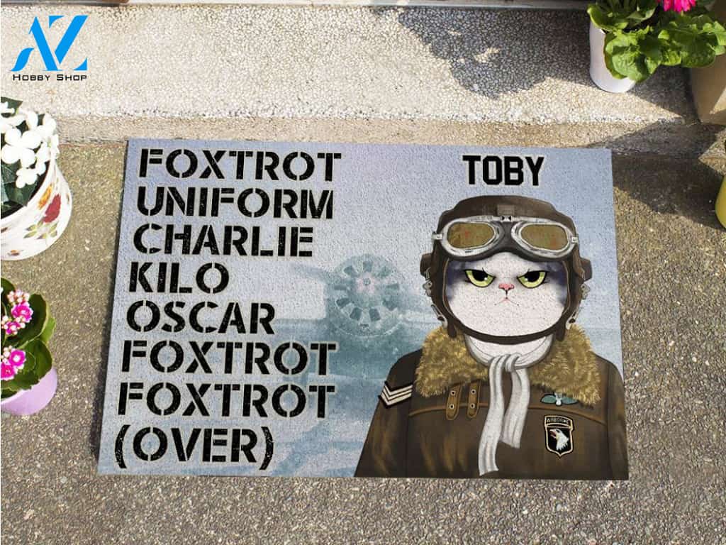 Cats Foxtrot Uniform Personalized Doormat | Welcome Mat | House Warming Gift