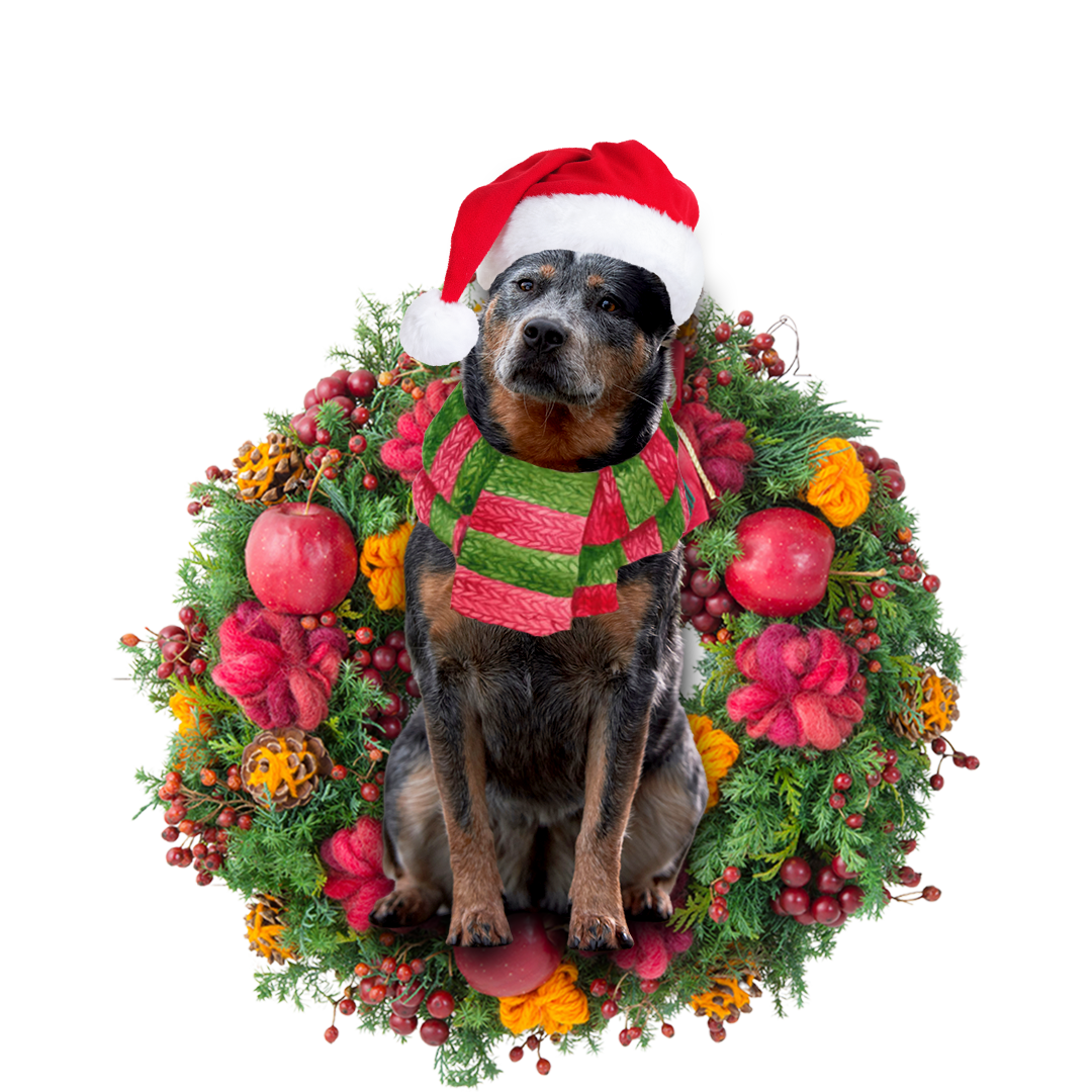 Godmerch- Ornament- Cattle Dog Christmas Ornament, Happy Christmas Ornament, Car Ornament