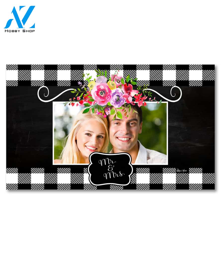 Chalkboard Mr. & Mrs. Photo Doormat - 18" x 30"