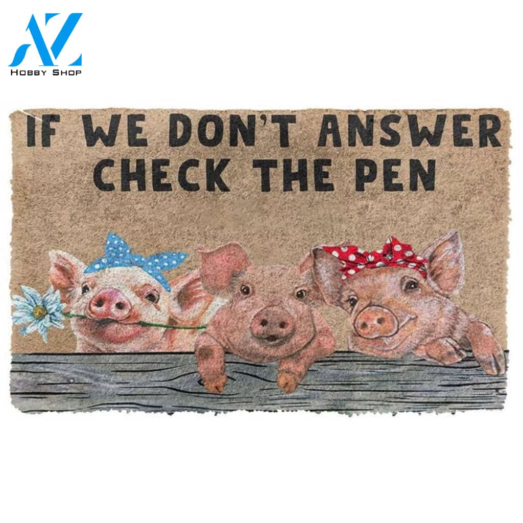 Check The Pig Pen Doormat Funny Welcome Mat Housewarming Gift Home Decor Funny Doormat Gift For Friend
