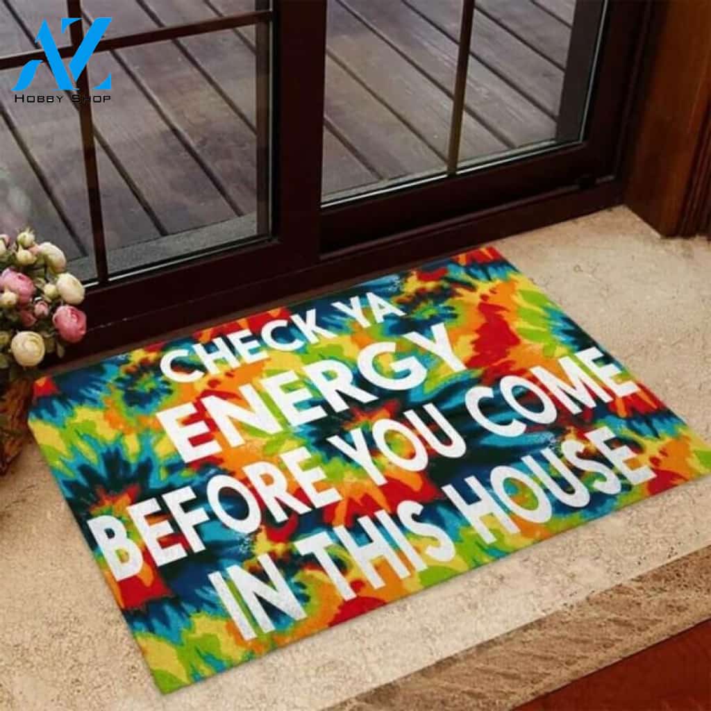 Check Ya Energy Hippie Doormat | Welcome Mat | House Warming Gift