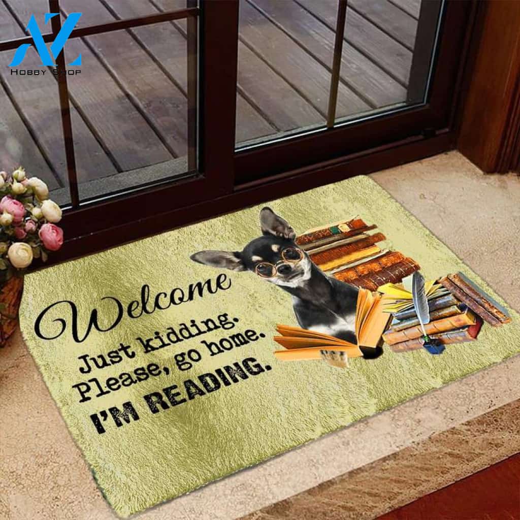Chihuahua02 I'm Reading Dog Doormat