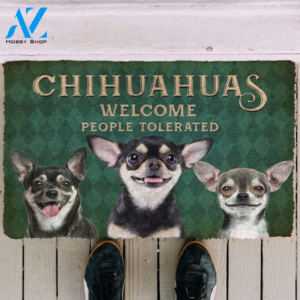 Gearhumans Gearhuman 3D Chihuahuas Welcome People Tolerated Doormat
