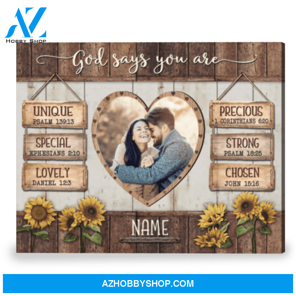 Christian Gift Wall Art God Says You Are Canvas Print