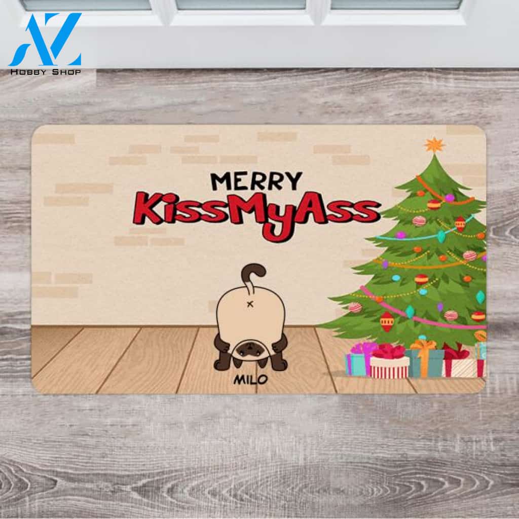 Personalized Christmas Cat Doormat - Perfect Gift For Cat Lovers - Up To 4 Cats