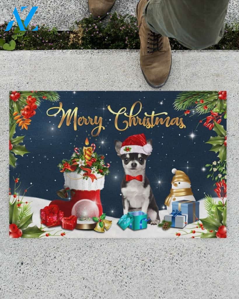 Christmas Chihuahua Doormat Gift For Dog Lovers Birthday Gift Home Decor Warm House Gift Welcome Mat