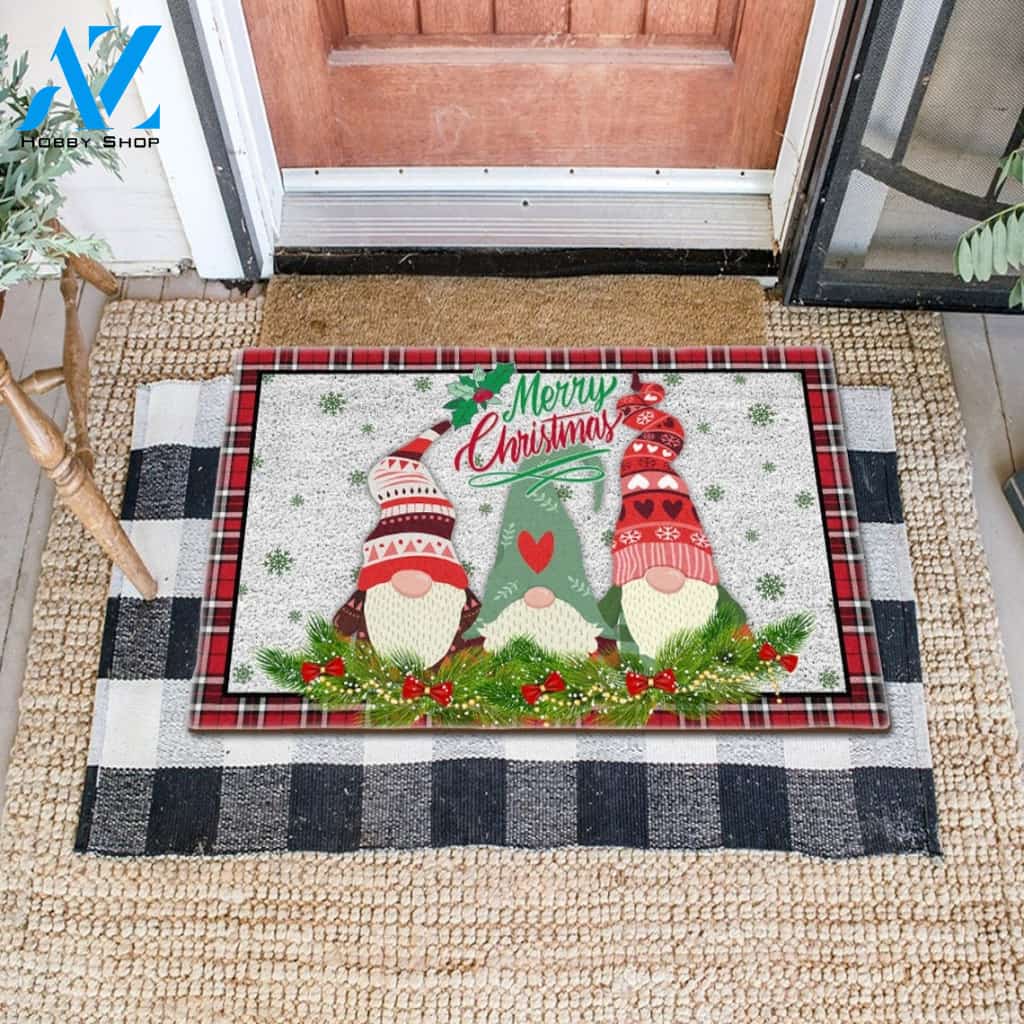 Christmas Merry Christmas Gnomes Doormat Indoor And Outdoor Mat Entrance Rug Sweet Home Decor Housewarming Gift Gift For Friend Family Stem Feminist
