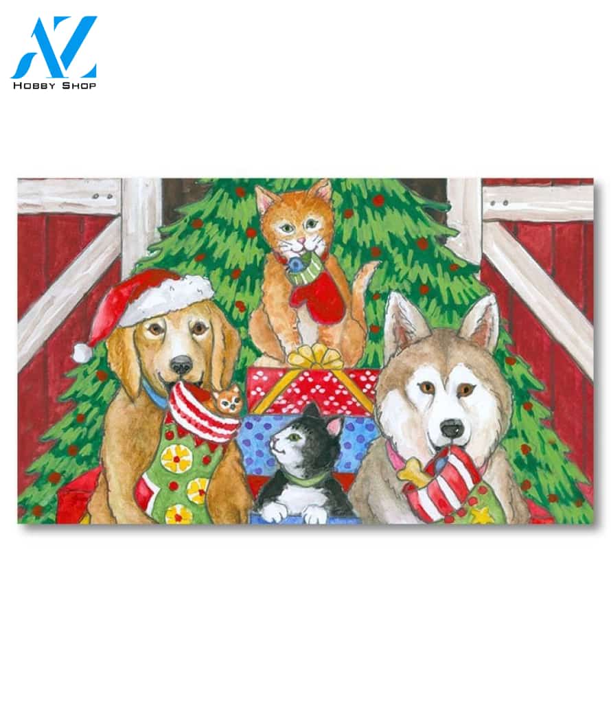 Christmas Pets Doormat - 18" x 30"