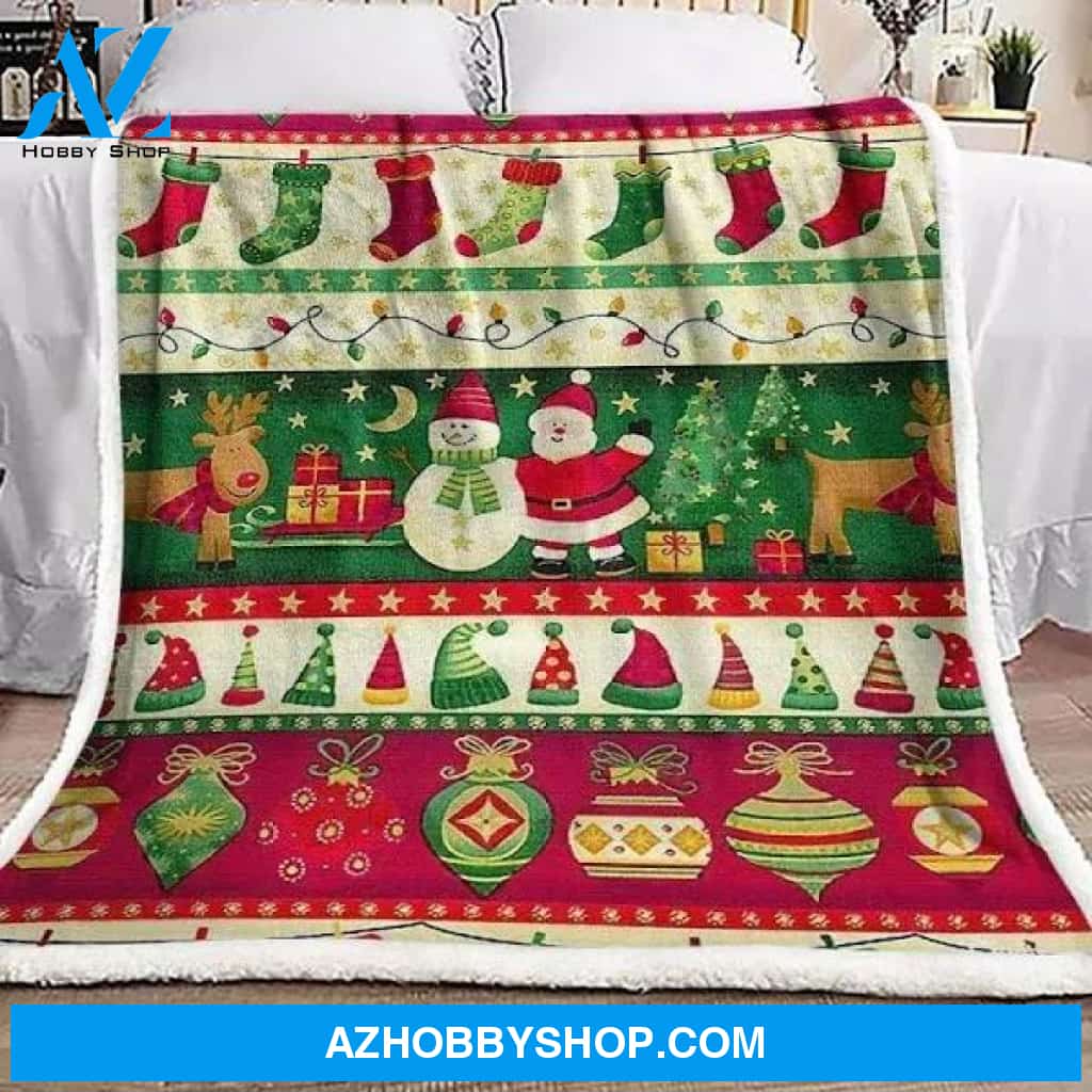 Christmas Santa And Snowman Fleece Blanket Gift For People Home Decor Bedding Couch Sofa Soft And Comfy Cozy