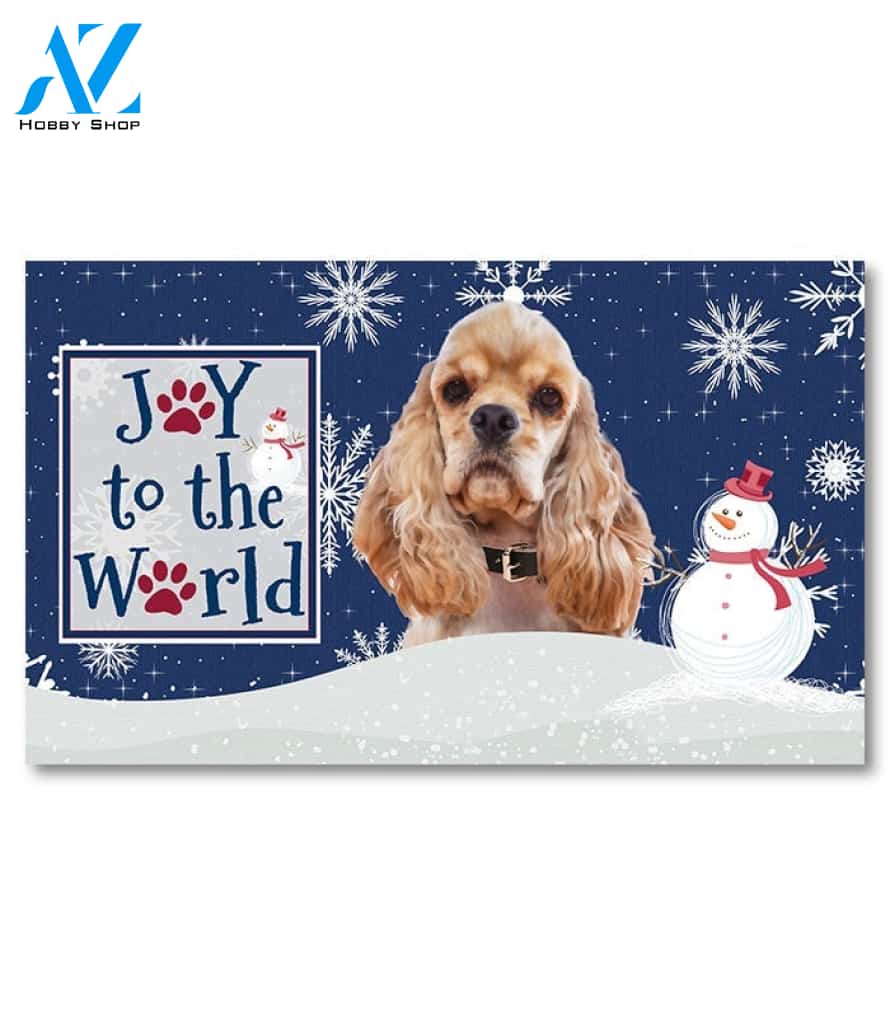 Christmas Snowflakes Cocker Spaniel Doormat - 18" x 30"