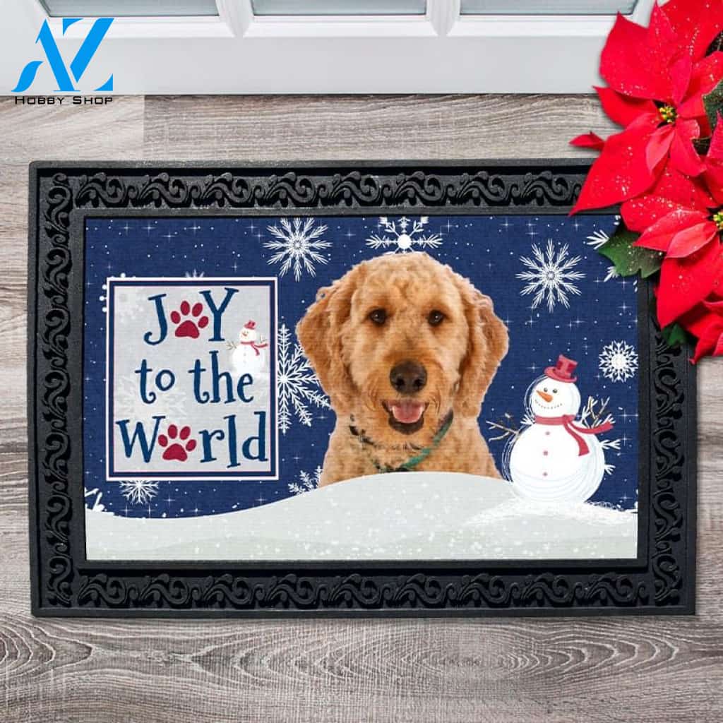 Christmas Snowflakes Goldendoodle Dog Doormat