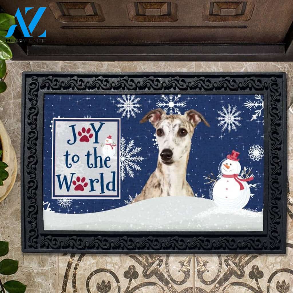 Christmas Snowflakes Whippet Dog Doormat