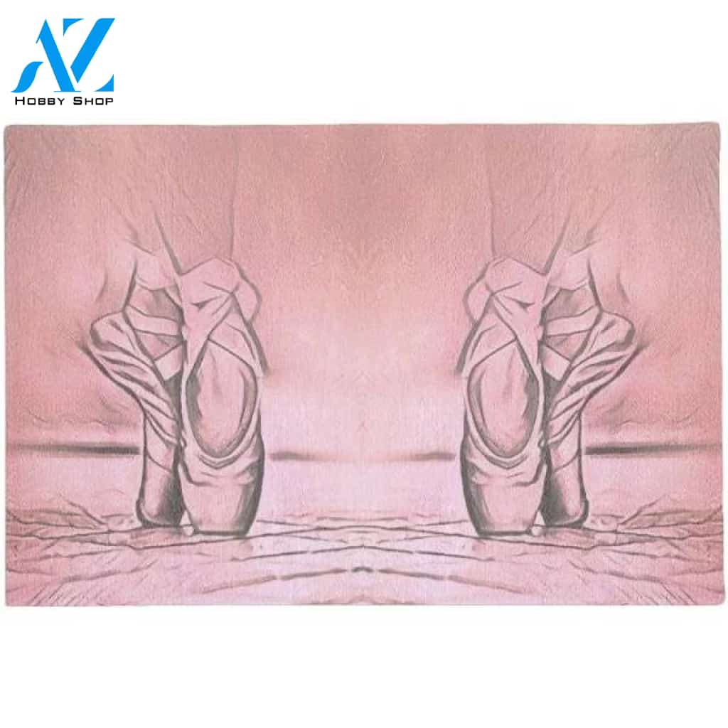 Classical Ballet Feminine Pink Dancer Shoes Doormat Welcome Mat House Warming Gift Home Decor Funny Doormat Gift Idea