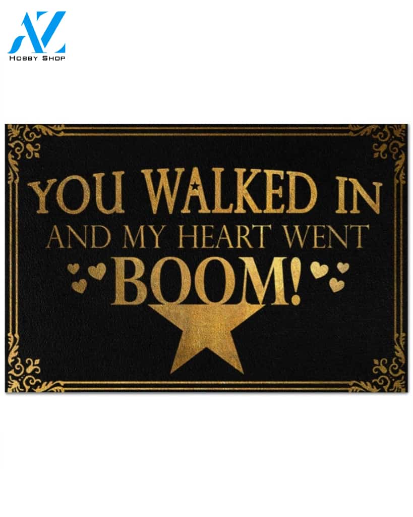 Classroom You Walked In And My Heart Went Boom Reading Doormat Indoor And Outdoor Mat Entrance Rug Sweet Home Decor Housewarming Gift Gift For Classroom Friend Family Stem Feminist