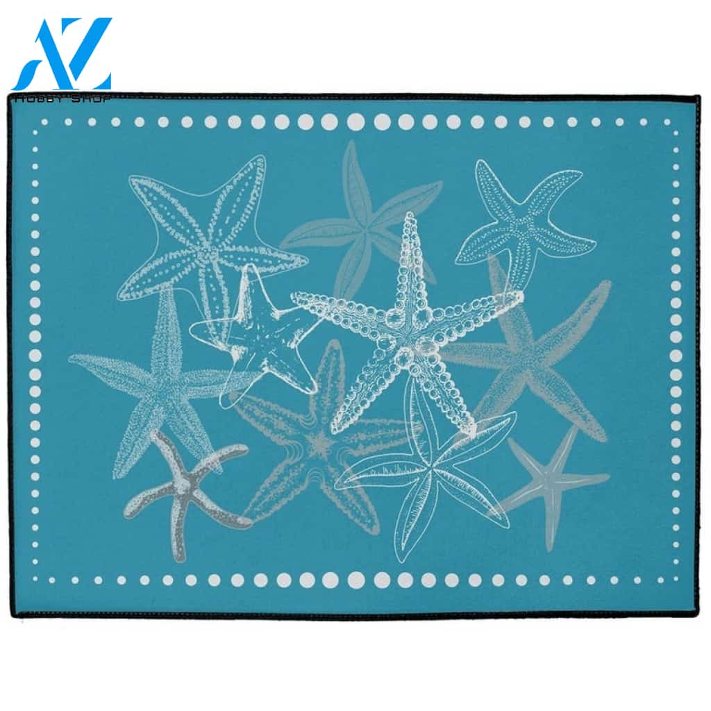 Coastal Starfish Welcome Mat - Beach House Gift Doormat Welcome Mat House Warming Gift Home Decor Funny Doormat Gift Idea