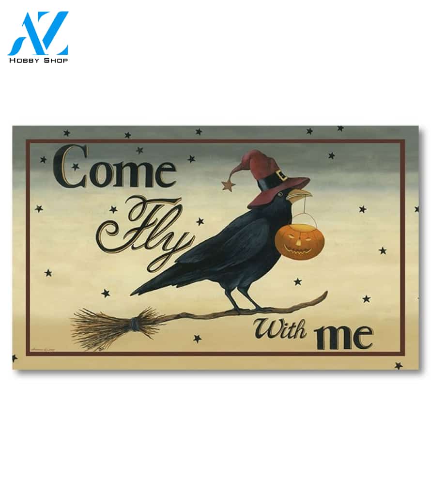 Come Fly With Me Crow - Doormat - 18" x 30"