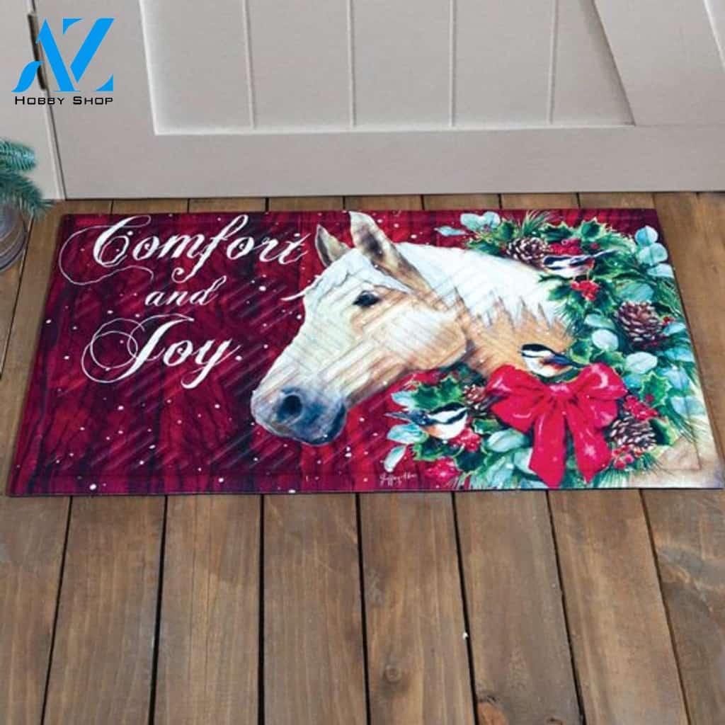 Comfort And Joy Horse Easy Clean Welcome DoorMat | Felt And Rubber | DO2374