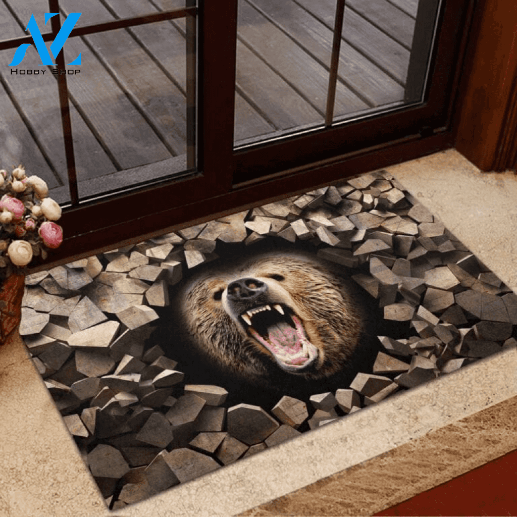 Cool Bear Easy Clean Welcome DoorMat | Felt And Rubber | DO2474