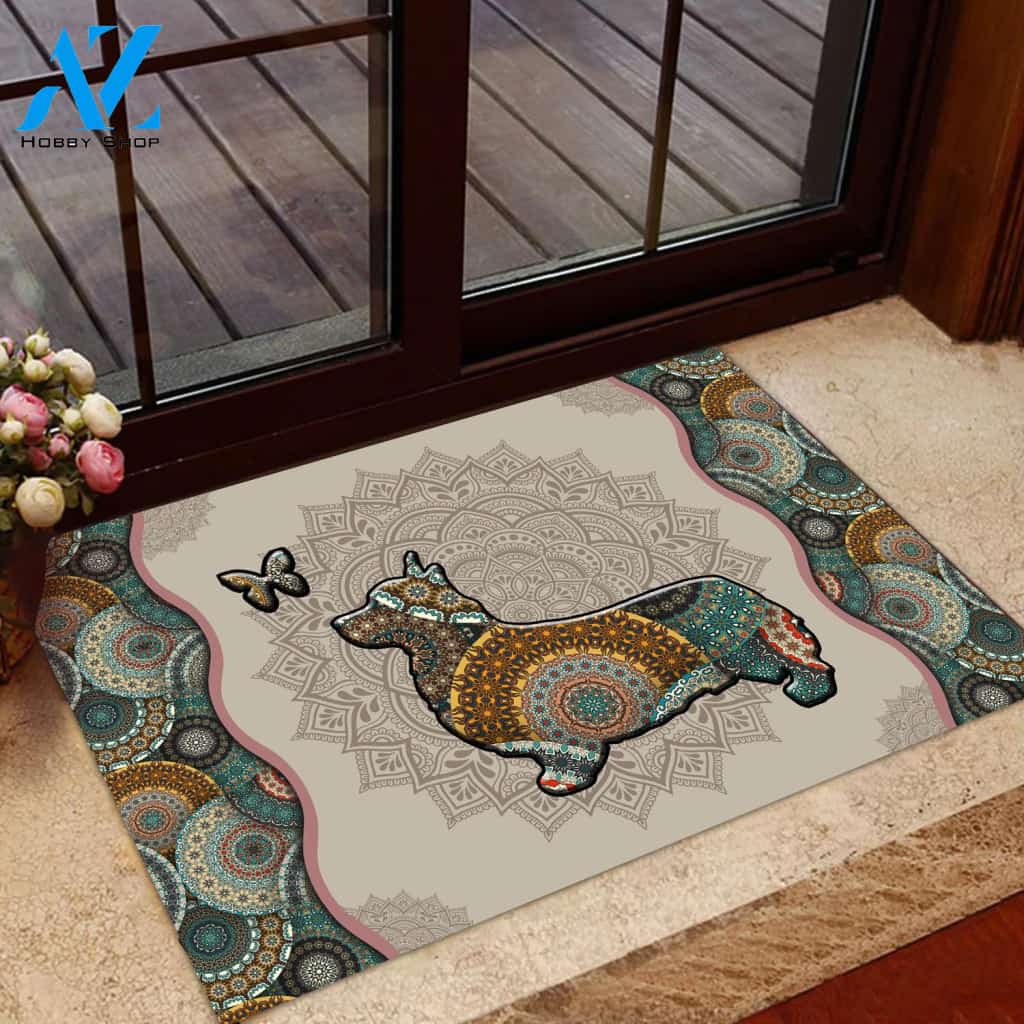 Corgi Mandala Doormat