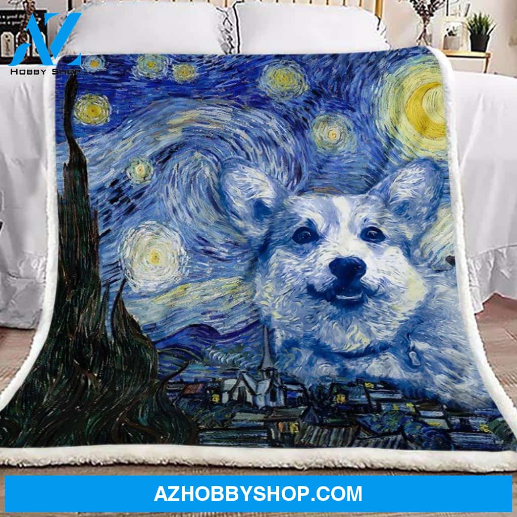 Corgi Vango Style Fleece Blanket