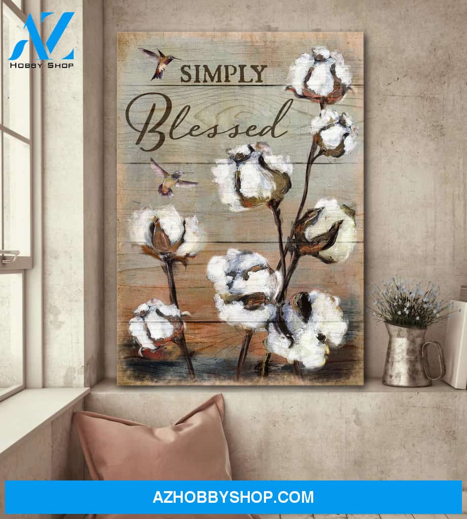 Cotton flower - Simply blessed - Jesus Portrait Canvas Prints, Wall Art