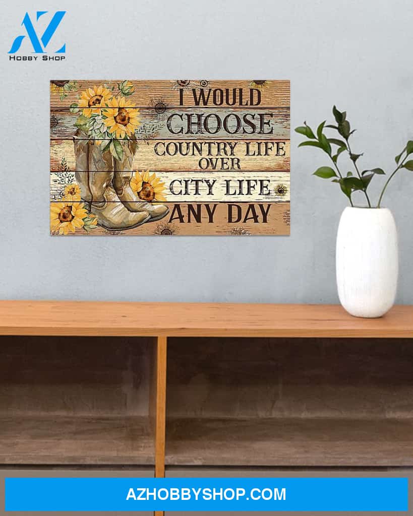 Country Girl I Would Choose Country Life Canvas Decor, Wall Decor Visual Art