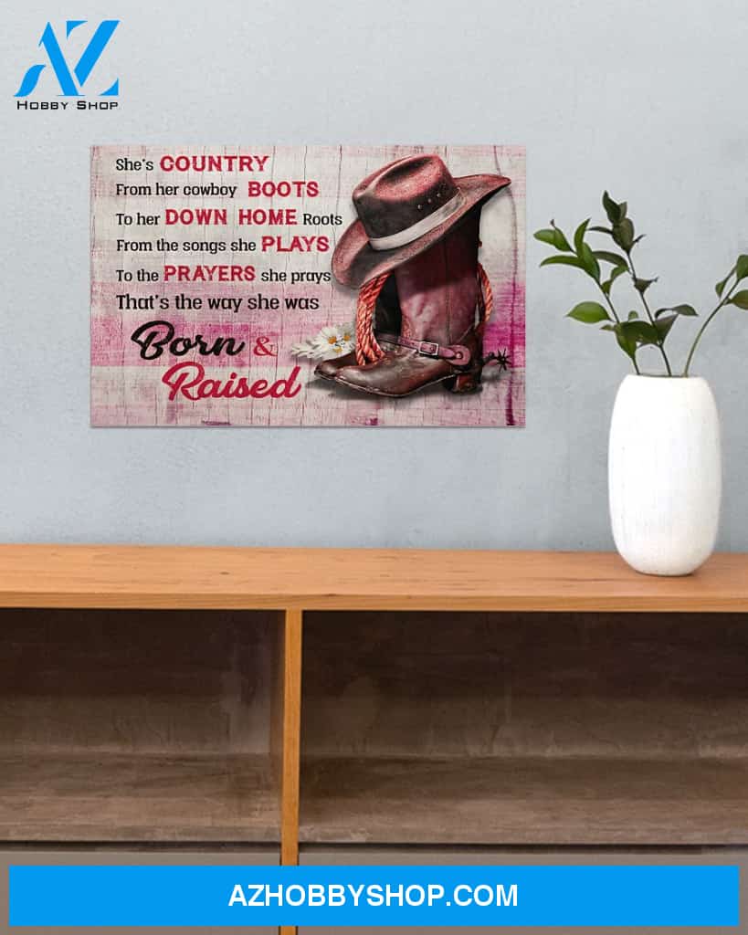 Country Girl She's Country Canvas Prints, Wall Decor Visual Art