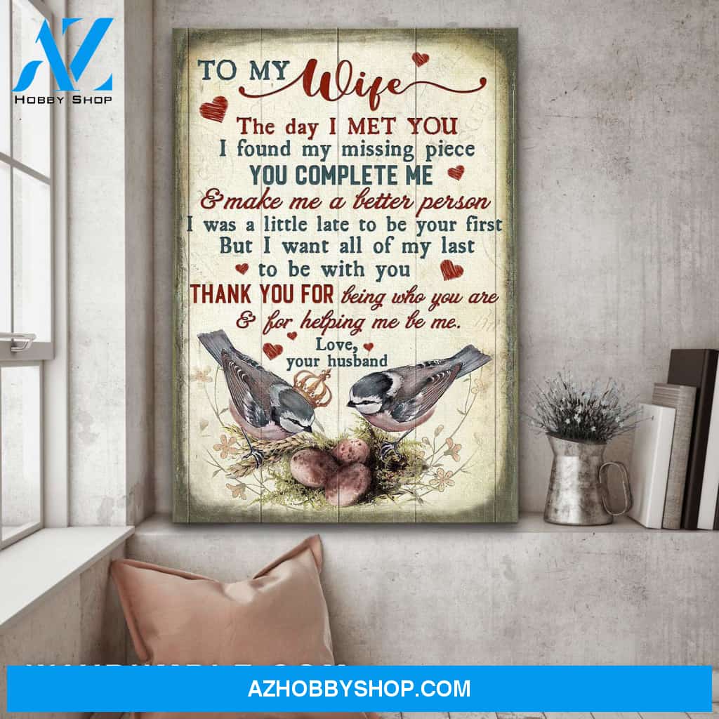 Couple - Bird couple - You complete me and make me a better person - Portrait Canvas Prints, Wall Art