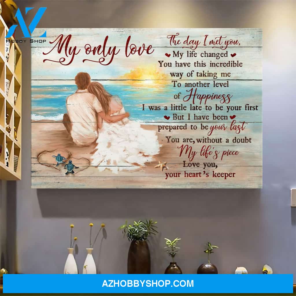 Couple watching sunrise - My only love - Couple Landscape Canvas Prints - Wall Art