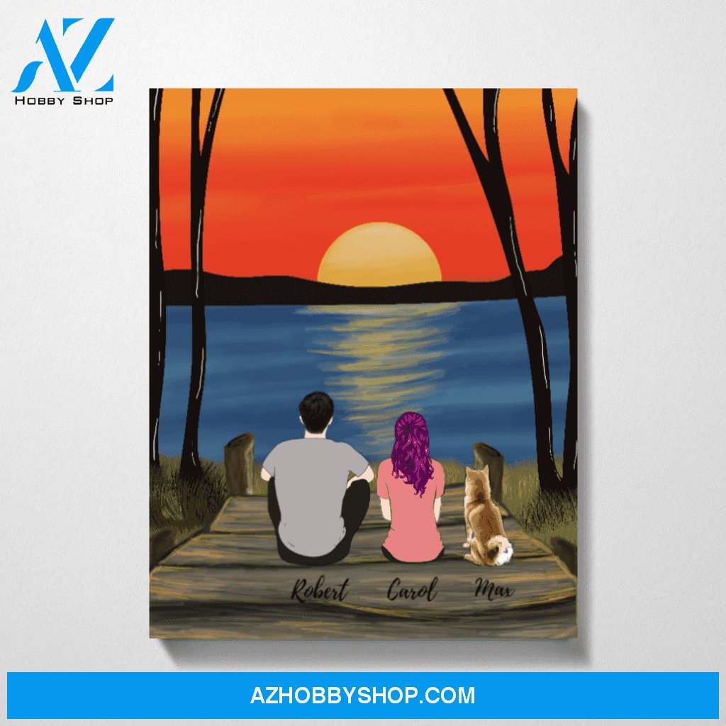 Couple Watching Sunset Customized Premium Canvas