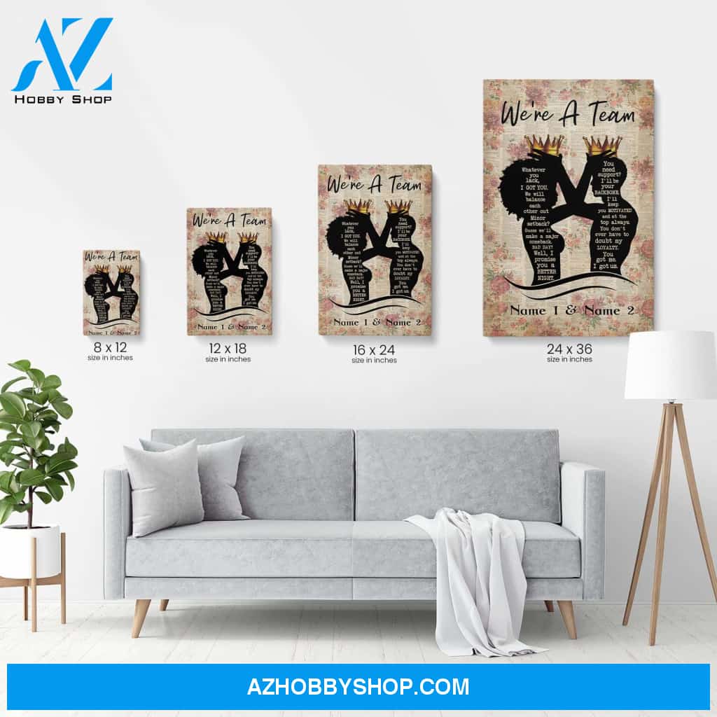 Couple We're A Team Poster & Canvas
