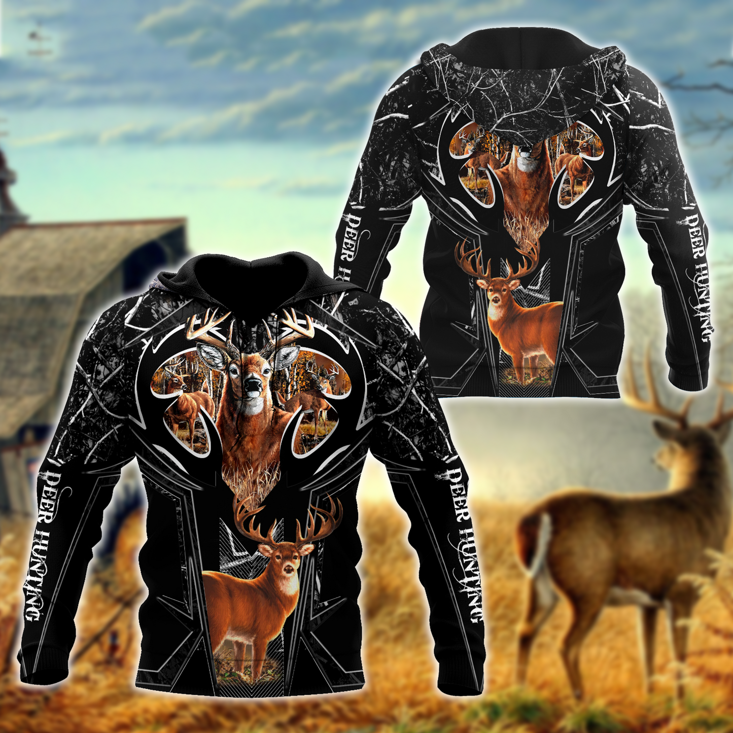 Hunting Gifts Deer Hunting Gifts Premium Deer Hunting Camo US Unisex Size Hoodie