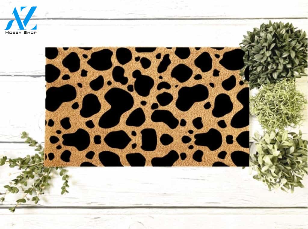 Cow Print Farm Funny Doormat Gift For Cow Lover, Gift For Farmer Birthday Gift Home Decor Warm House Gift Welcome Mat