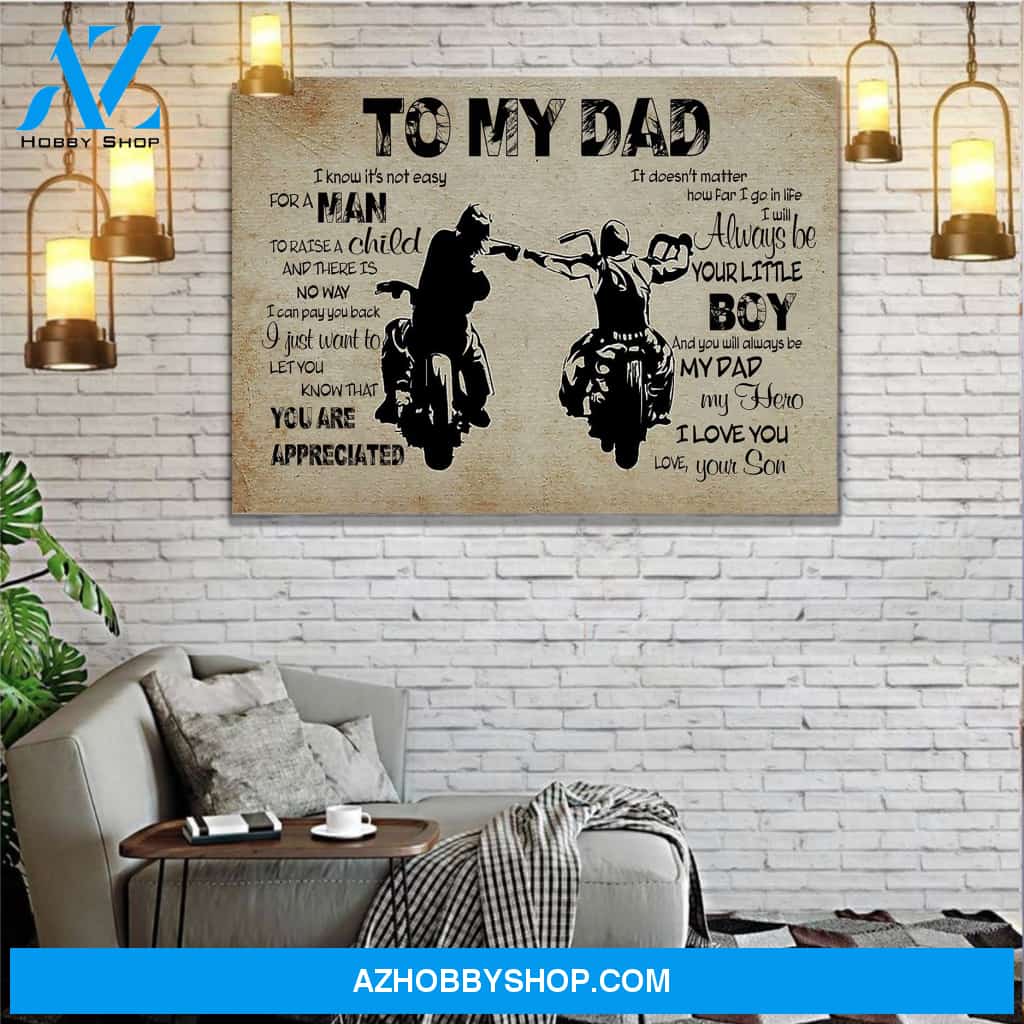 Custom Canvas To My Dad Canvas Print Wall Art - Matte Canvas