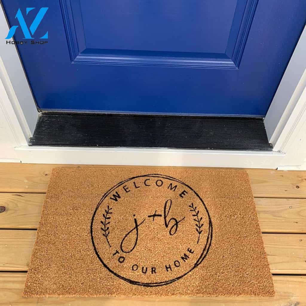 Custom Doormat | Housewarming Gift | Wedding Gift Idea | Welcome to Our Home Personalized Doormat | Initials Doormat | Welcome Mat(6228)