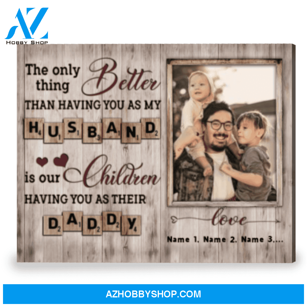 Custom Father's Day Gift Idea From Wife To Husband New Dad Gift Canvas