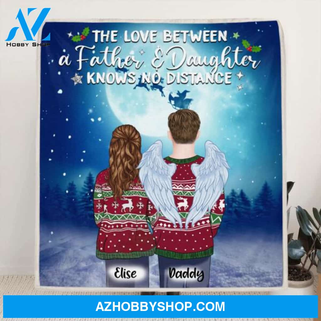 Custom Personalized Father And Daughter Quilt/ Fleece Blanket - Best Gift For Father - The Love Between A Father And Daughter Knows No Distance