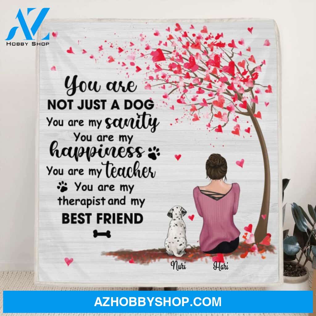 Custom Personalized Mother's Day/Father's Day Gift For Dog Mom/Dad- Mom/Dad With Upto 3 Pets Fleece Blanket - You are my therapist and my best friend