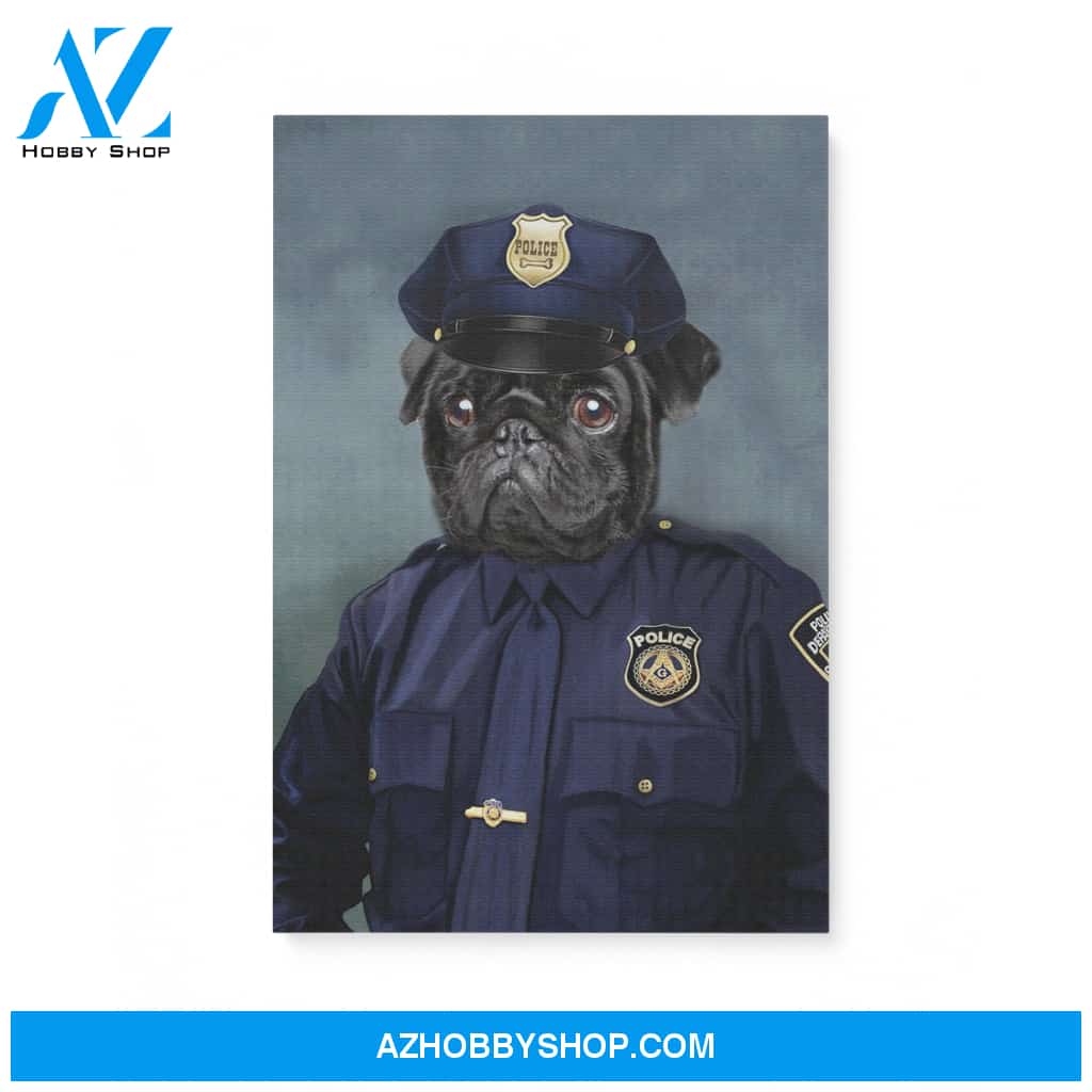 Custom Pet Portrait, The Police Canvas Prints